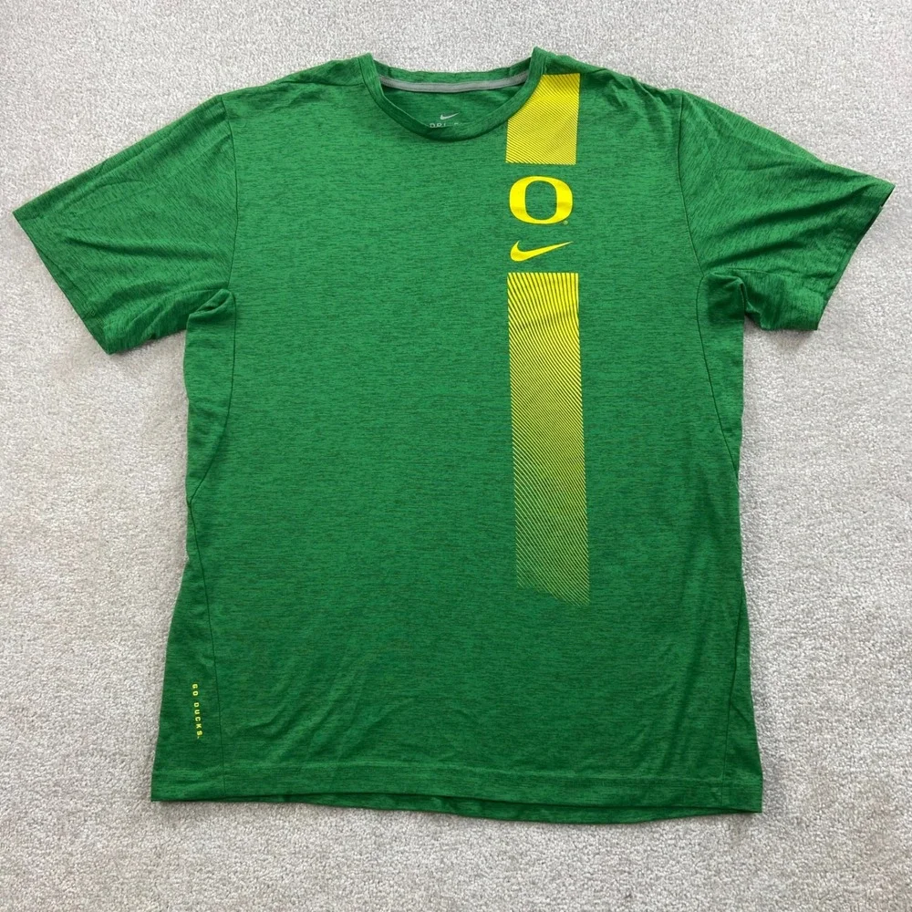 Nike T-Shirt Mens Large Green Oregon Ducks Dri-FIT Graphic Tee 35720X-OD1